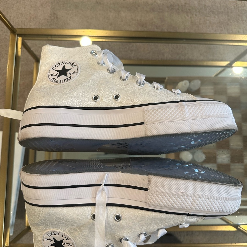Converse “Just Married” Shoes Size 8.5 Worn Once for Wedding - Picture 3 of 12